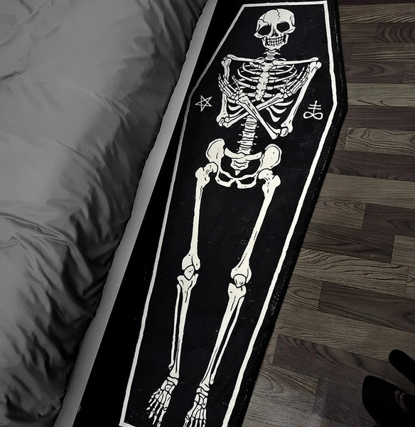 Goth Dark Aesthetic Skeleton Area Rug