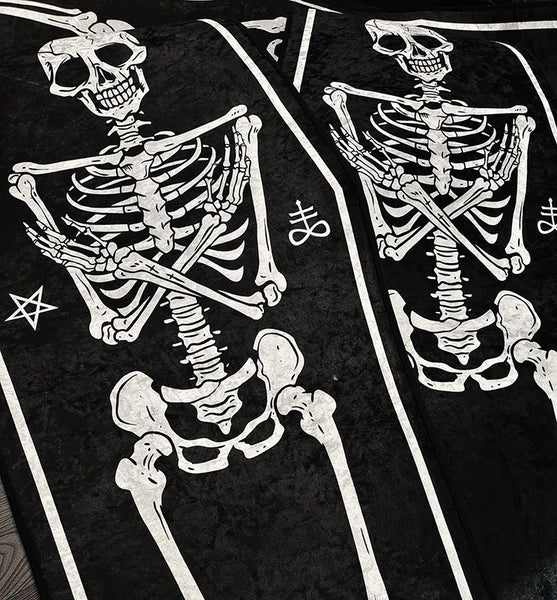 Goth Dark Aesthetic Skeleton Area Rug