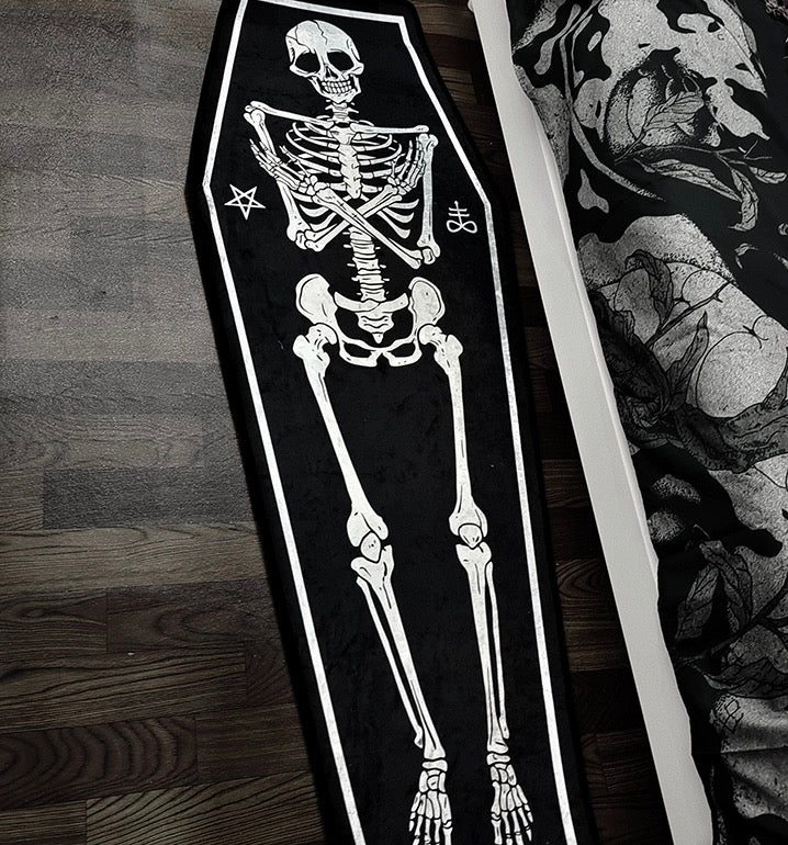 Goth Dark Aesthetic Skeleton Area Rug