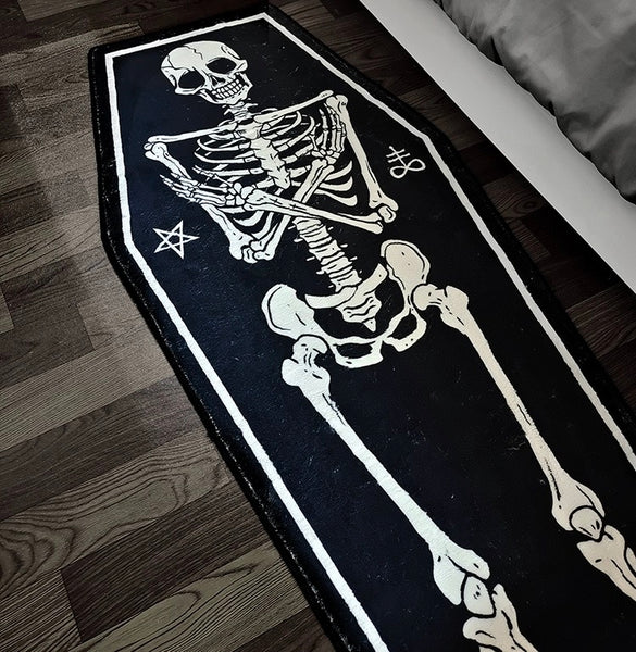 Goth Dark Aesthetic Skeleton Area Rug