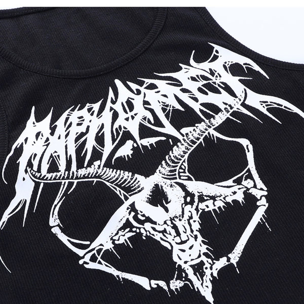 Goth Satanic Goat Black Tank Top