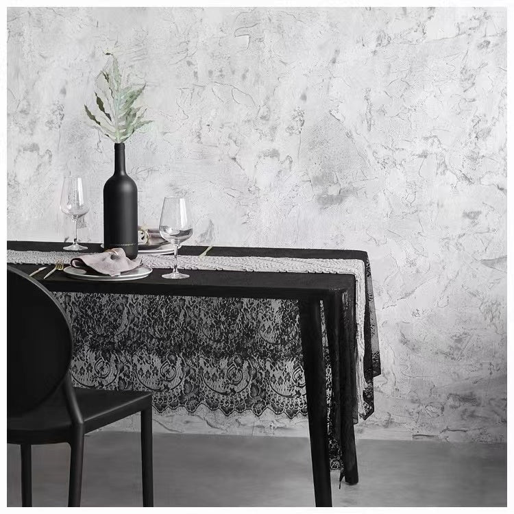 Goth Lace Embroidered Table Cloth