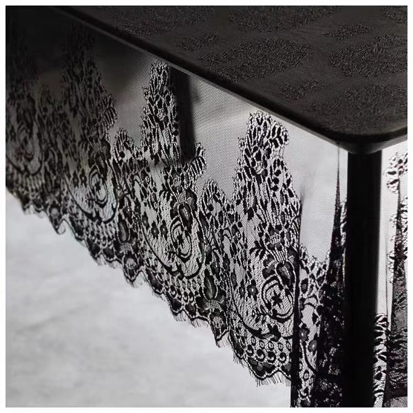 Goth Lace Embroidered Table Cloth