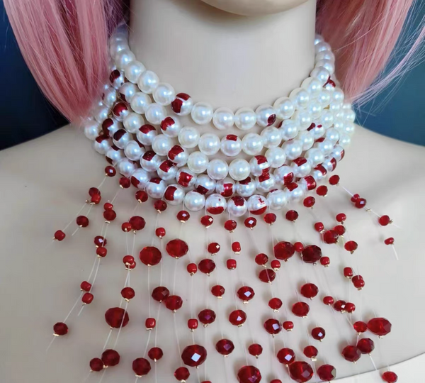 Goth Bloody Pearl Jewelry Choker