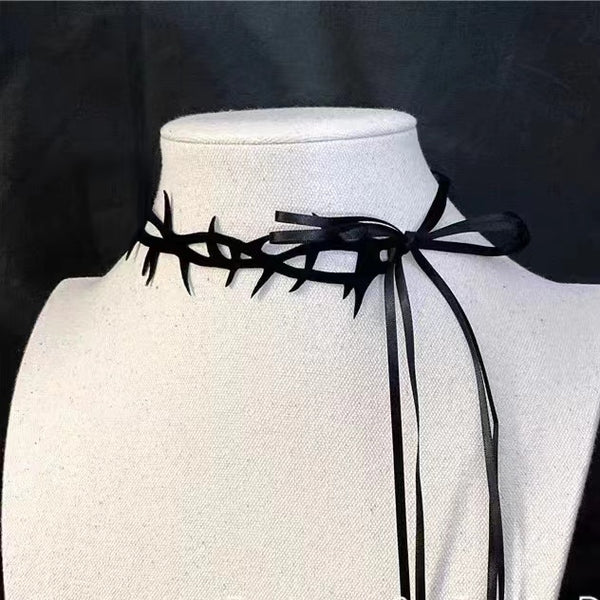 Goth Black Barbed Wire Choker