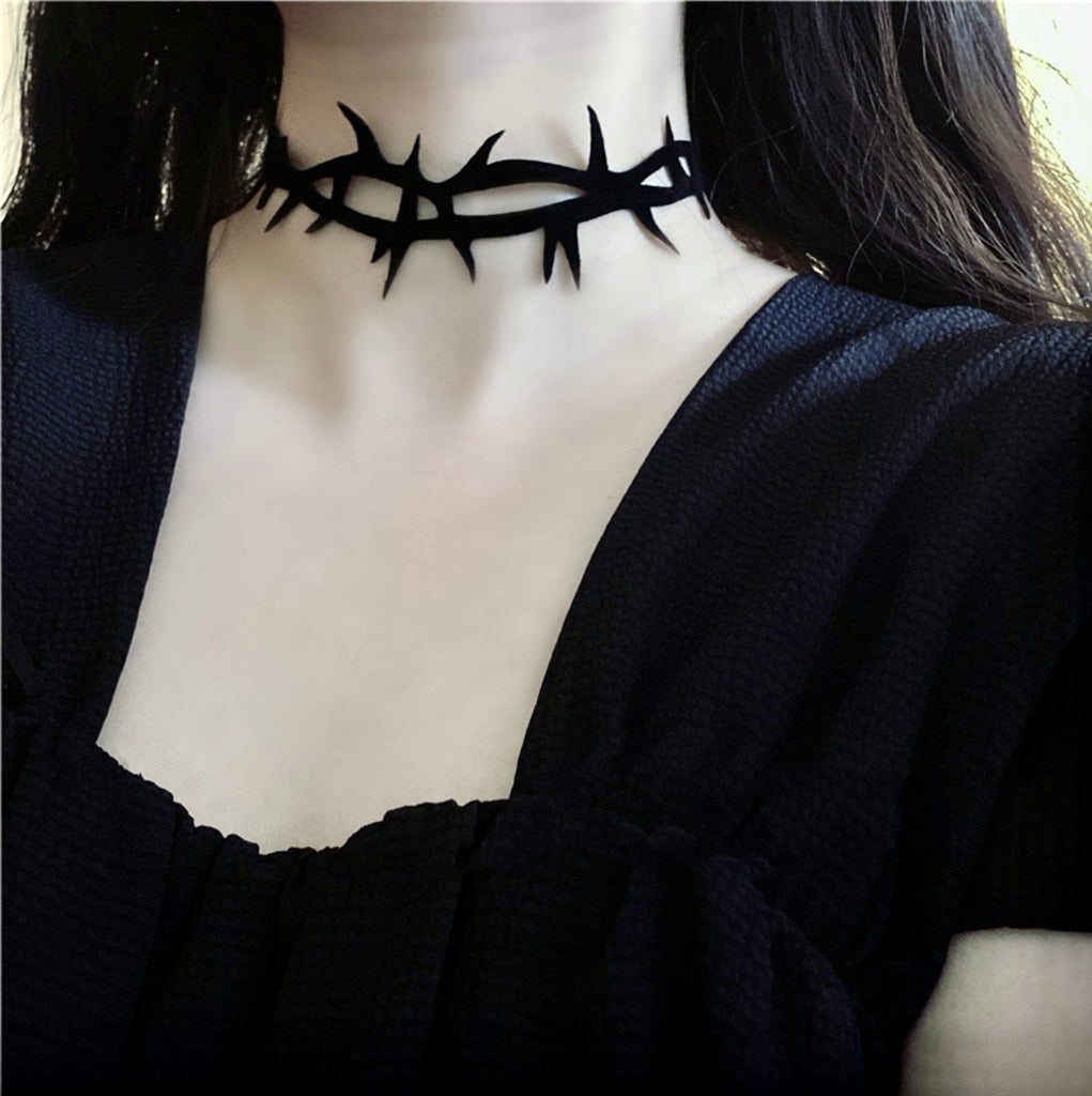 Goth Black Barbed Wire Choker