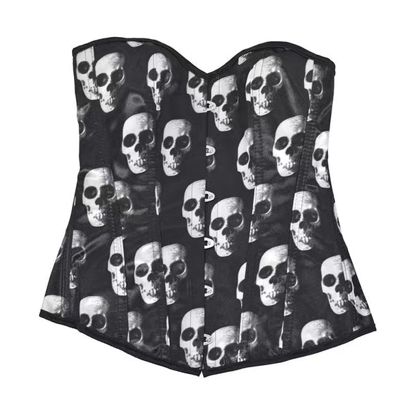 Goth Black Skeleton Corset Top