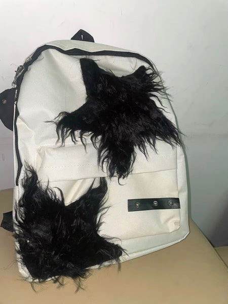 Goth Grunge Aesthetic Black and White Book Bag/ Back Pack