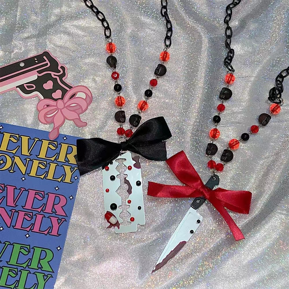 Blade and Knife Toy Beaded Necklace