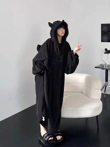 Goth Alternative Dark Aesthetic Devil Night Gown Pajama Set