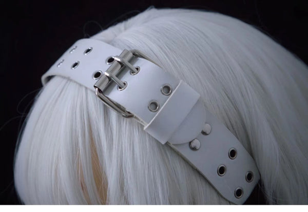 White Aesthetic Belt Shape Headband