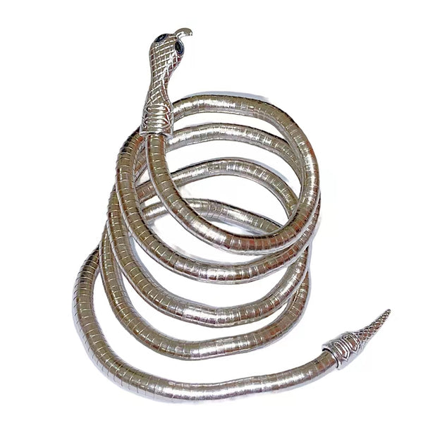 Fake Silver Adjustable Snake Arm Cuff or Necklace Waist Accessories